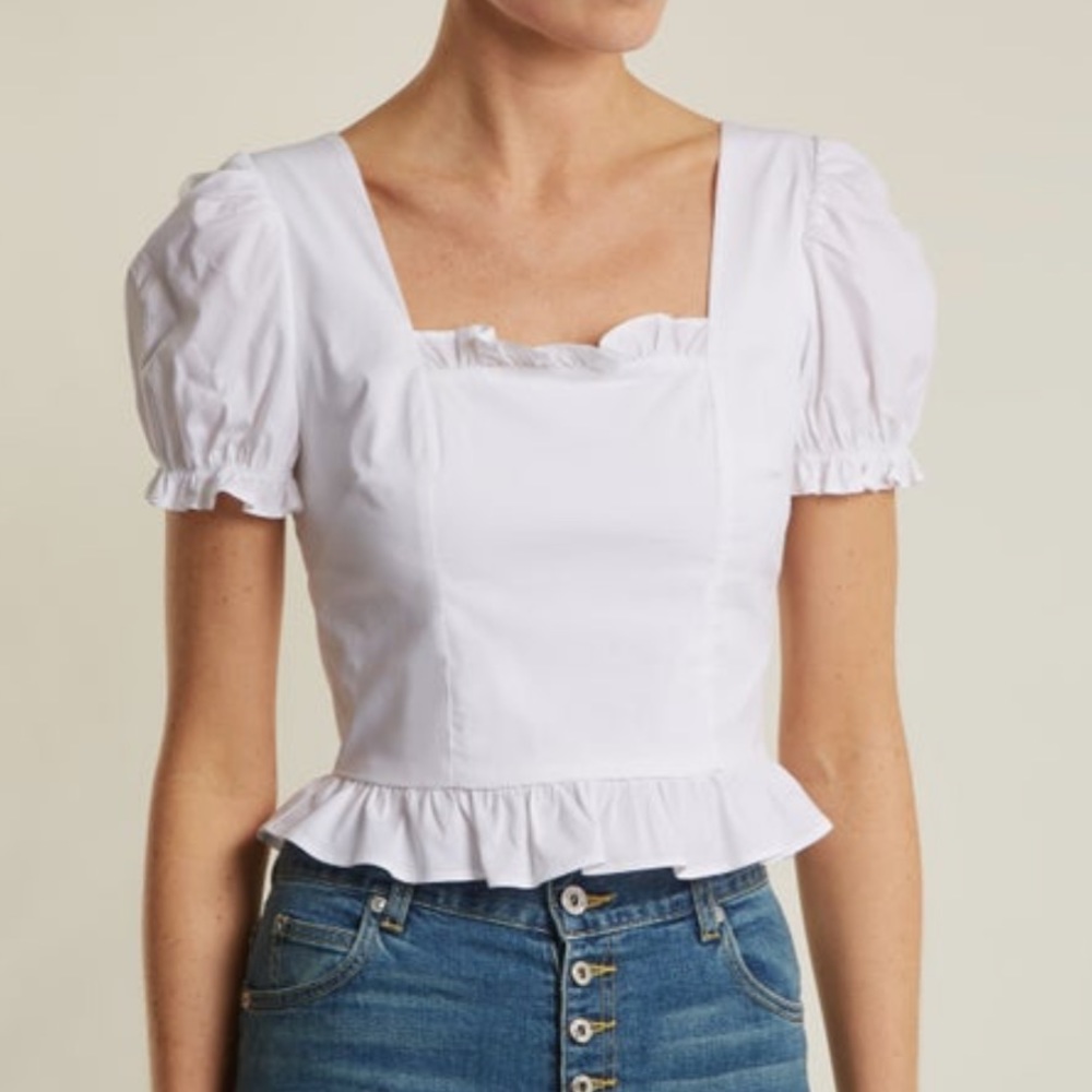 Staud “Anna” white poplin blouse